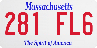 MA license plate 281FL6
