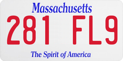 MA license plate 281FL9