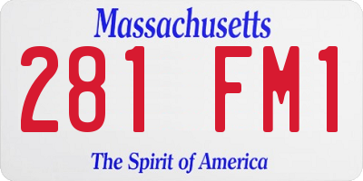 MA license plate 281FM1