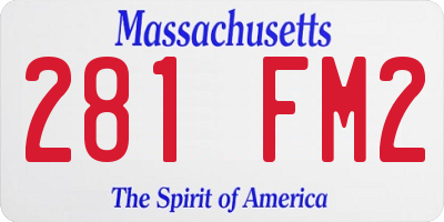 MA license plate 281FM2