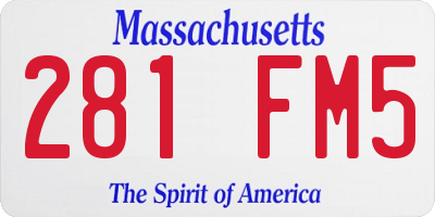 MA license plate 281FM5