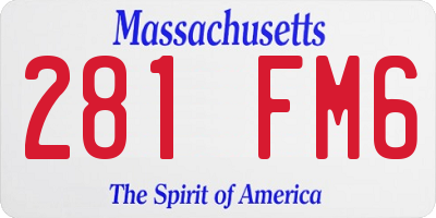 MA license plate 281FM6