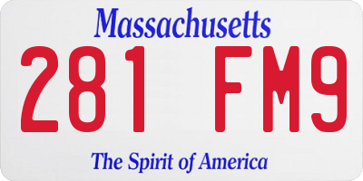 MA license plate 281FM9