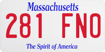 MA license plate 281FN0