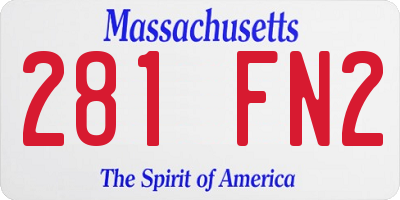 MA license plate 281FN2