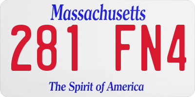 MA license plate 281FN4