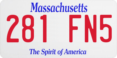 MA license plate 281FN5