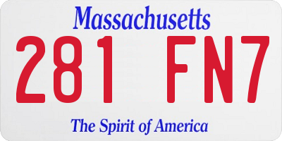 MA license plate 281FN7