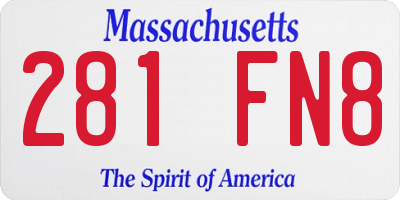 MA license plate 281FN8