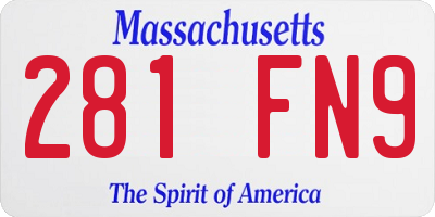 MA license plate 281FN9