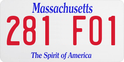 MA license plate 281FO1