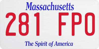 MA license plate 281FP0