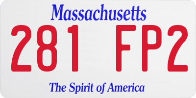MA license plate 281FP2