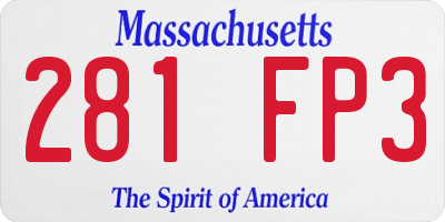 MA license plate 281FP3