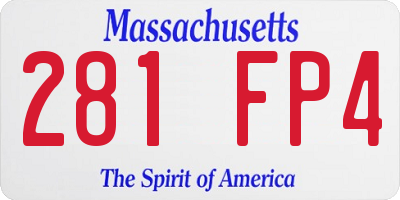 MA license plate 281FP4