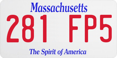 MA license plate 281FP5