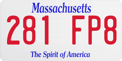 MA license plate 281FP8