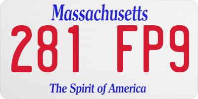MA license plate 281FP9