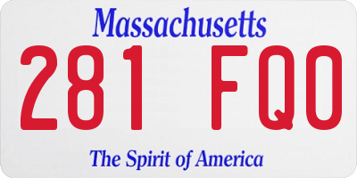 MA license plate 281FQ0