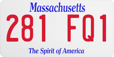 MA license plate 281FQ1
