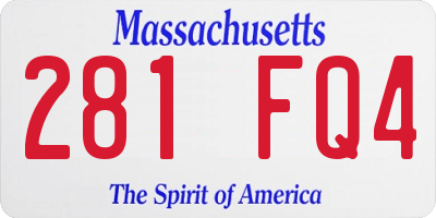 MA license plate 281FQ4