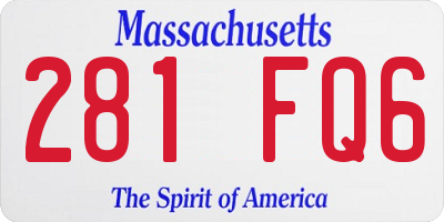MA license plate 281FQ6