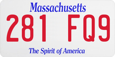 MA license plate 281FQ9
