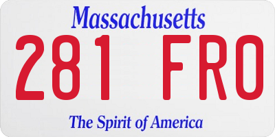 MA license plate 281FR0