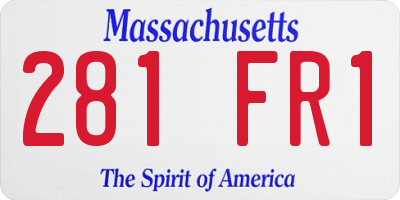 MA license plate 281FR1
