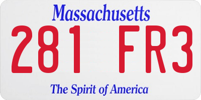 MA license plate 281FR3