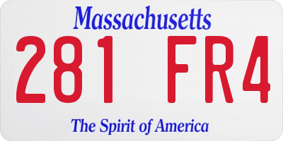 MA license plate 281FR4