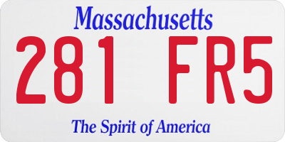 MA license plate 281FR5