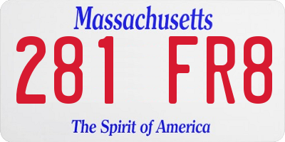 MA license plate 281FR8