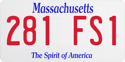 MA license plate 281FS1