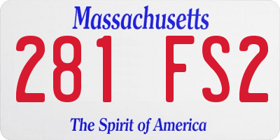 MA license plate 281FS2