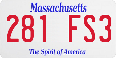 MA license plate 281FS3