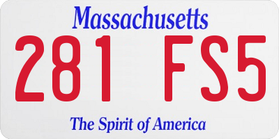 MA license plate 281FS5