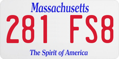 MA license plate 281FS8