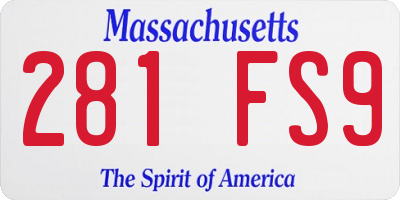 MA license plate 281FS9