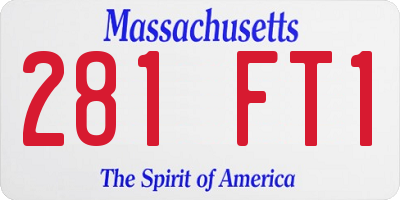 MA license plate 281FT1