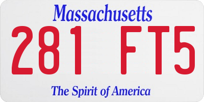 MA license plate 281FT5