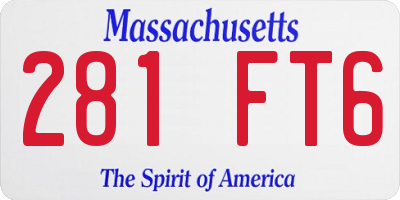 MA license plate 281FT6