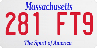 MA license plate 281FT9