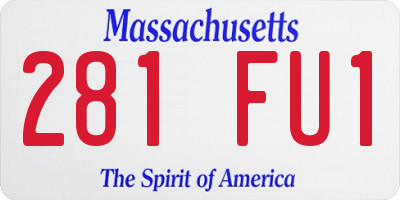 MA license plate 281FU1