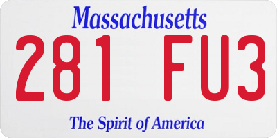 MA license plate 281FU3