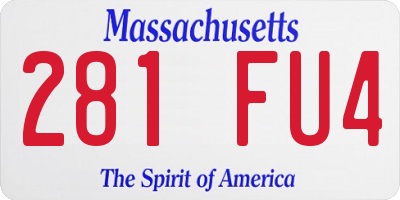 MA license plate 281FU4