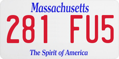 MA license plate 281FU5