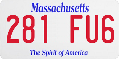 MA license plate 281FU6
