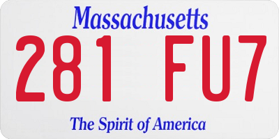 MA license plate 281FU7