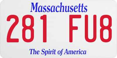 MA license plate 281FU8